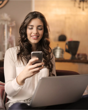 A girl using mobile phone